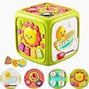 Gadget Glow 5 Sided Activity Cube Toys for 1 Year Old Boy - Animal Voices, Instrument Sounds, Drum Box with Lights, Musical Toys for Kids 1 Years & Toddlers Toys