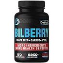 DEDICAD 20:1 Bilberry Extract USA Tested 9260mg/Serving Herbal Supplements for Eyes, Sight & Vision Health - Plus Grape Seed, Carrot, Elderberry, Eyebright, Quercetin & Others 150 Vegan Capsules