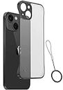 Amozo Camera Protection Frameless Slim Design Translucent Matte Back Case Cover for iPhone 14 (Polycarbonate|Black)