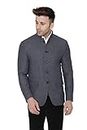 WINTAGE Men's Tweed Casual and Festive Regular Fit Blazer Coat (Blue, 42)