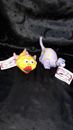 Lote de 2 juguetes de goma Enesco Criaturas del Delicio con etiquetas originales peces dinosaurio 