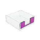 MEI YI TIAN Clear Acrylic Rainbow Self-Stick Note Pad Holders Colorful Memo Note Cube Holder Dispenser 3.5x3.3 Inch for Office Home Schools Desk Supplies (Rainbow)