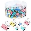 SANNIX 110 Pieces Paper Binder Clips Paper Clamps for Office Supplies 6 Assorted Sizes, Colored