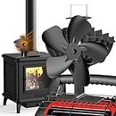 【Upgrade】 Heat Powered Wood Stove Fan, Dual Power Generation Chip Fireplace Fans, Efficient Heat Distribution Eco Fan for Gas/Pellet/Wood Burning Stove…
