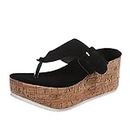 NOAGENJT Infradito Mare Zeppa Toe Slip - Su Rhinestone Women Shoes Breathable Summer Beach Sandals Peep Wedges Women's Wedges Scarpe Casual Zeppa