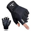 ATERCEL Weight Lifting Gloves, Gym Gloves for Crossfit, Workout, Exercise Cycling, Training, Breathable & Snug fit, for Men & Women(Black, M)