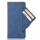 Zl One PU Leather Protection Card Slots Wallet Case Flip Cover Compatible with/Replacement for Fujitsu らくらくスマートフォン me F-01L / Easy Phone/Raku Raku/F-42A (Blue)