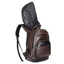 Kossh Hoodie Faux Leather Fabric Backpack 35 Litres for 17 Inch Laptop Bag Suitable for Men Women with USB and AUX Port (Brown Black) limited stock