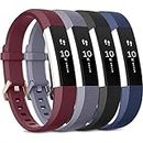 Tobfit for Fitbit Alta HR Bands/Fitbit Alta Band Large Small Straps Varied Colors and Editions for Fitbit Alta HR Fitbit Alta ((Buckle Edition) Wine Red+Gray+Black+Navy Blue, Small)
