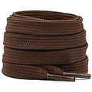 DELELE Solid Flat Shoelaces Hollow Thick Athletic Shoe Laces Strings Brown 2 Pairs 32 Inches