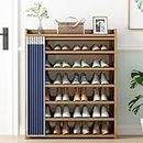 LOERSS 6 Tiers Large Shoe Rack Shoe Storage Shoe Organizer,Shoe Rack,Freestanding Organizer,Storage Cabinet, 24 Pairs Shoe Rack Organizer For Entryway, With Curtain