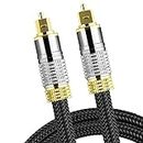 BESTOR®Optical Audio Cable, Digital Toslink S/PDIF Cable Toslink to Toslink Fiber Optic Cord for Blu-ray Players,Home Theater Satellite DVRs, Computers, Game Consoles 24K Gold-Plated Connector