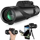 50x60 Monocular Telescope for Smartphones, Night Vision Monocular, Monoculars for Adults High Powered with Tripod & Adapter for Bird Watching Camping Hunting Warehouse Clearance