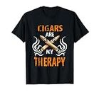 Cigars are my Therapy Raucher Spruch Zigarrenrauch Tabak T-Shirt
