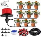 DIY Crafts Micro Drip Irrigation Kit Adjustable Nozzle Automatic Watering Kits,Plant Watering System for Patio,Greenhouse,Lawn,Garden No Installation Require (For 2 Pot, Ready To Install Kit)