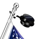 Flag Pole Light Solar Powered Upgraded Solar Flag Pole Light Adjustable Metal Bracket & Clamp Fits 1-1.5" Flagpole, Outdoor Waterproof Dusk to Dawn LED Flagpole Solar Light for American Flags Decor