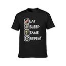 Ark Survival Evolved Eat Sleep Tame Repeat T-Shirt Mens Balck Tees Unisex Shirt L