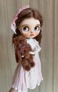Blythe Doll Clothes --  Classic Vintage Light Pink & White Lace Dress (OOAK)