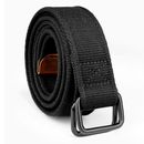 Cinturones de lona de 39""-75"" para hombre talla grande grandes y altos anillo D negro cinturones de algodón