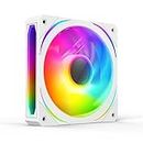 TZMRIT Prism 120 mm GEN5 ARGB Case Fan White, Facet RGB Effect 5 V 3-Pin Motherboard Syncable 4-Pin Mirror PWM, Suitable for Computer Cases and Liquid Radiators
