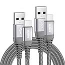 USB C Cable 1M 2M Fast Charge,USB Type C Charger Cable For Samsung S21 S21+ 2021 S20 Plus Ultra,Galaxy S10 S10+ S10E Note 10 9 8 S9 S9+ S8,HTC 10/U12+,LG G5/G6,Type C 3A Charging Leads Nylon Braided