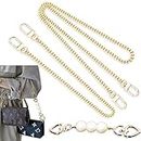 3 Pcs Purse Chain Strap Handbag Chains Shoulder Replacement Chain DIY Handbag Straps Golden Metal Bag Chains Extender with Buckles for Wallet Crossbody Bag Making Accessory