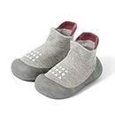 Bearbay Baby Rubber Sole Non-Skid Walking Sock Shoes,Baby Shoes&Sneakers,Gifts for Newborn Infants Toddlers Boys Girls Grey