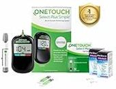 OneTouch Select Plus Simple glucometer machine with 50 Test Strips & 50 additional Ultrasoft Lancets (total 60 lancets) | Simple & accurate testing of Blood sugar levels at home | Global Iconic Brand