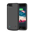 RUNSY Battery Case for iPhone 8 Plus / 7 Plus / 6S Plus / 6 Plus, 6000mAh Rechargeable Extended Battery Charging/Charger Case, Adds 1.5X Extra Juice, Supports Wired Headphones (New 5.5 inch)
