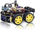 KEYESTUDIO 4WD Programmable Smart Car Robot Starter Learning DIY Kit for Arduino Electronics Programming Project STEM Educational Robotics Science Assembly Set