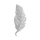 MABAHON Fashion feather brooch,brooches for women's girls,fashion crystal delicate feather brooches elegant crystal brooch clothing accessories for dresses,sweaters and scarves (silver)