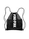Victoria's Secret PINK Mesh Pocket Drawstring Gym Backpack (Grey Marl)