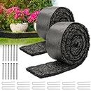 LukLoy Black Rubber Mulch for Landscaping, 2 Pack Anti-Weed Recycled Rubber Mulch Mat Roll, Permanent Mulch Edging Border for Garden, 120'' X 4.5''