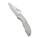 Spyderco Delica 4 Signature Knife with 2.95" Saber-Ground VG-10 Steel Blade and Durable Stainless Steel Handle - PlainEdge - C11P