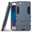 Case for VIVO V5 Lite (vivo 1609), VIVO Y66 (5.5 inch) 2 in 1 Shockproof with Kickstand Feature Hybrid Dual Layer Armor Defender Protective Cover (Blue Black)
