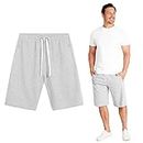 CityComfort Mens Activewear Shorts with Zipped Pockets for Sports Summer Gym (Grey, L)