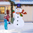 1.8M 3D Snowman Christmas Lighted Decoration w/ 8 Lighting Modes & 4 Brightness