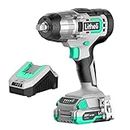Litheli Cordless Impact Wrench 20V, 1/2 inch Power Wrench with 2.0Ah Li-ion Battery ＆ Fast Charger, 320 ft-lb Torque 3832 in-Lbs, Compact Electric Wrench Set for Home Car