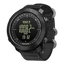 NORTH EDGE Apache Tactical Watches - Digital Outdoor Sports Survival Military Watches for Men, Compass, Rock Solid, Durable Band, Steps Tracker, Pedometer Calories, Nylon Strap, Outdoor