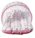 AMARDEEP Toddler Mosquito and Insect Protection Net/Mattress Pink Teddy Print 70 * 40 cms