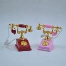 1:12 Scale Dollhouse Miniatures Accessories Vintage Wired Telephone Furniture