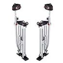 VEVOR Drywall Stilts, 24''-40'' Adjustable Aluminum Tool Stilts with Protective Knee Pads, Durable and Non-Slip Work Stilts for Sheetrock Painting, Walking, Taping, Silver