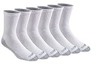 Dickies Men's Dri-tech Moisture Control Comfort Length Crew Socks, Comfort Length White (6 Pairs), Medium