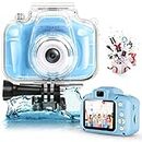 Waterproof Kids Camera Toys for 3-9 Year Old Boys Girls,1080P Children Digital Camera with 32GB TF Card,Video Camera for Kids,Voice Recorder Toys Birthday Valentines Day Gifts for kids, Fun Kids Digital Camera for Your Little Valentine (Blue)