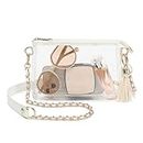 YGR Womens Clear Purse Stadium Approved PVC Small Crossbody Bag for Concert, Sport Events Prom Party Present White