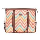 ZOUK Multicolored Printed Handmade Vegan Leather Women's Office Bag for 15.6 inch Laptop with double handles - WavBeach