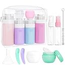 Travel Bottles for Toiletries - 16 Pcs Silicone Travel Size Containers - TSA Approved, Squeezable and Leak Proof Travel Accessories, BPA Free Refillable Bottles for Cosmetic Shampoo Conditioner Lotion