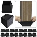 16 Pcs Square Chair Leg Protectors for Hardwood Floors, Silicone Felt Furniture Pads Non Slip,Free Moving Table Leg Covers,Chair Protectors for Wooden Floors. Black