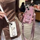 For iPhone Samsung Crossbody Strap Stand Holder Women Girl Phone Case Cover Back