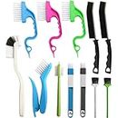 12Pcs Small Cleaning Brush, Crevice Gap Cleaning Brush,Door Window Track Groove Corner Crevice Cleaning Brushes for Cleaning Window Grooves/Bathroom/Toilet Corner/Kitchen/Faucet/Sink/Keyboards